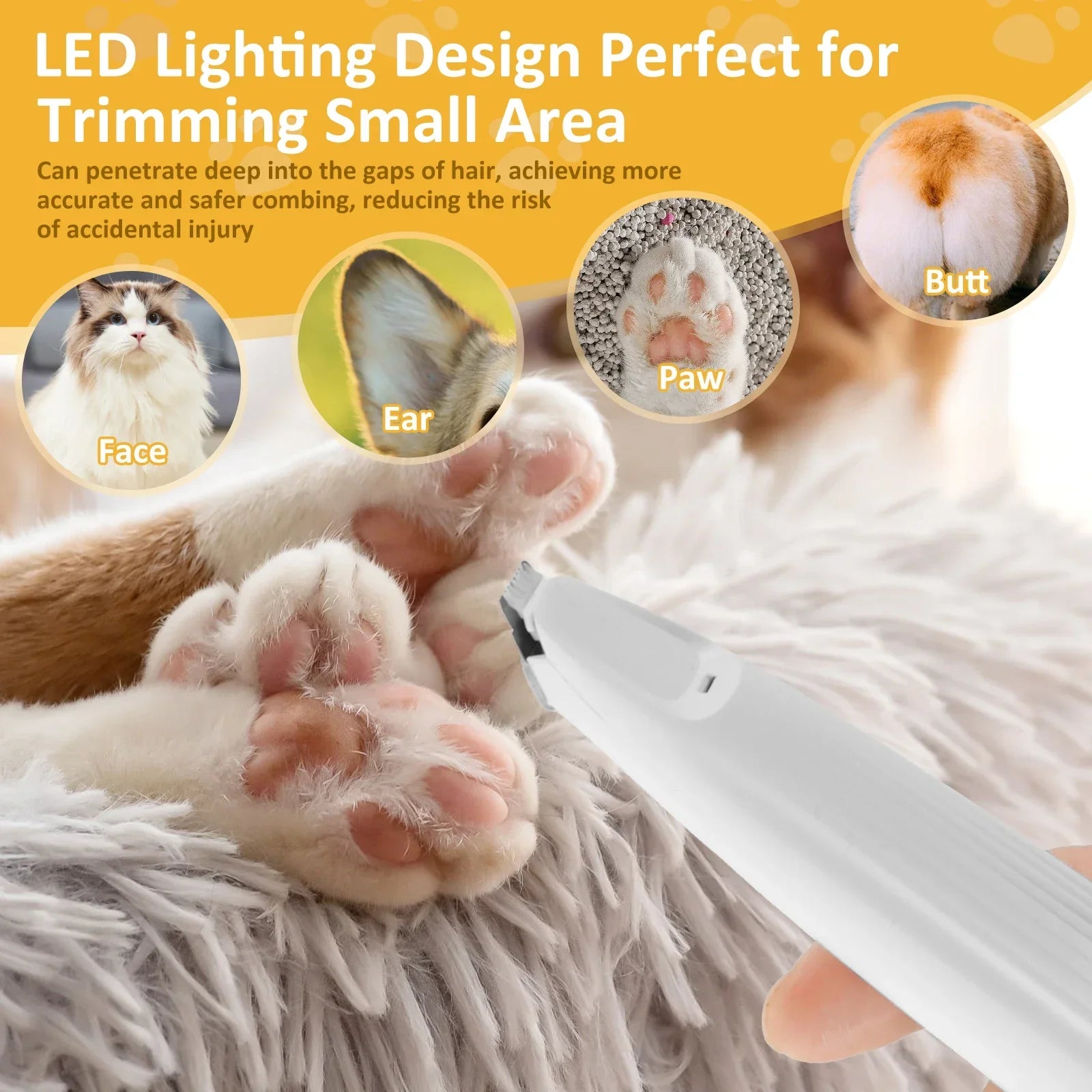 Smart Hundtrimmer med LED-ljus