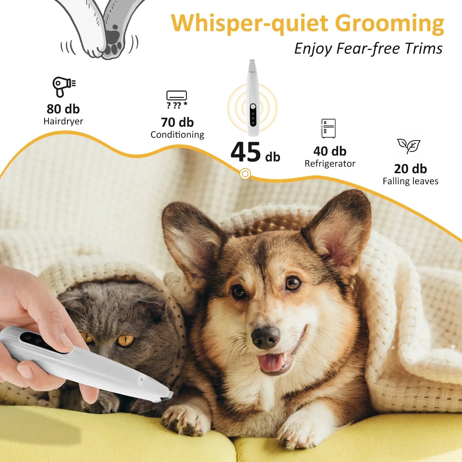 Smart Hundtrimmer med LED-ljus